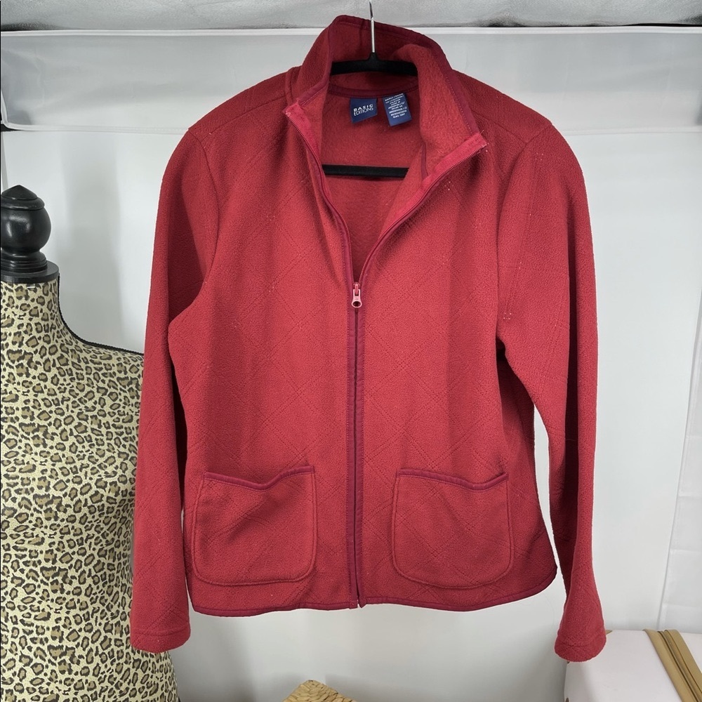 NWOT Deep RED Fleece lightweight Perforated jacket S